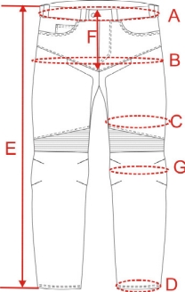 Velikost kalhot W-TEC Avontur
