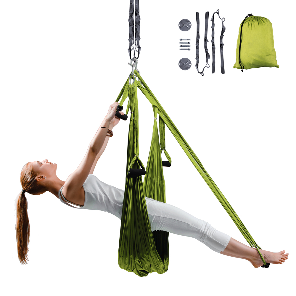 F.Life Aerial Yoga Hammock kit Include Daisy Chain,Carabiner and Pose Guide  (Blackish Green), Straps - Amazon Canada