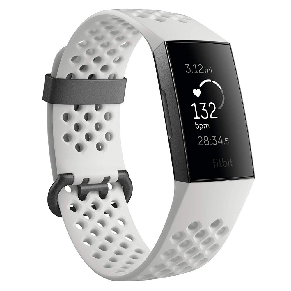 Fitness náramek Fitbit Charge 3 Graphite/White Silicone - inSPORTline