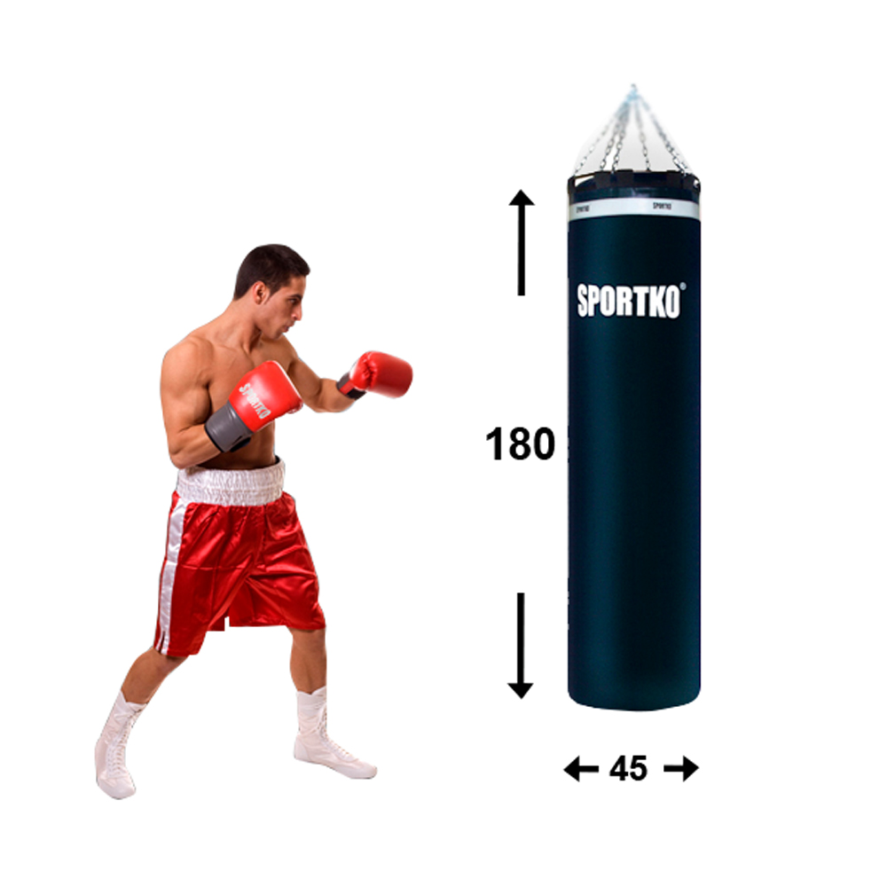 Boxovací pytel SportKO MP01 45x180 cm - černá - inSPORTline