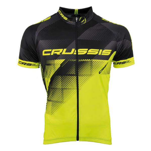 Cyklistický dres Crussis - čierna-fluo žltá, 3XL - inSPORTline