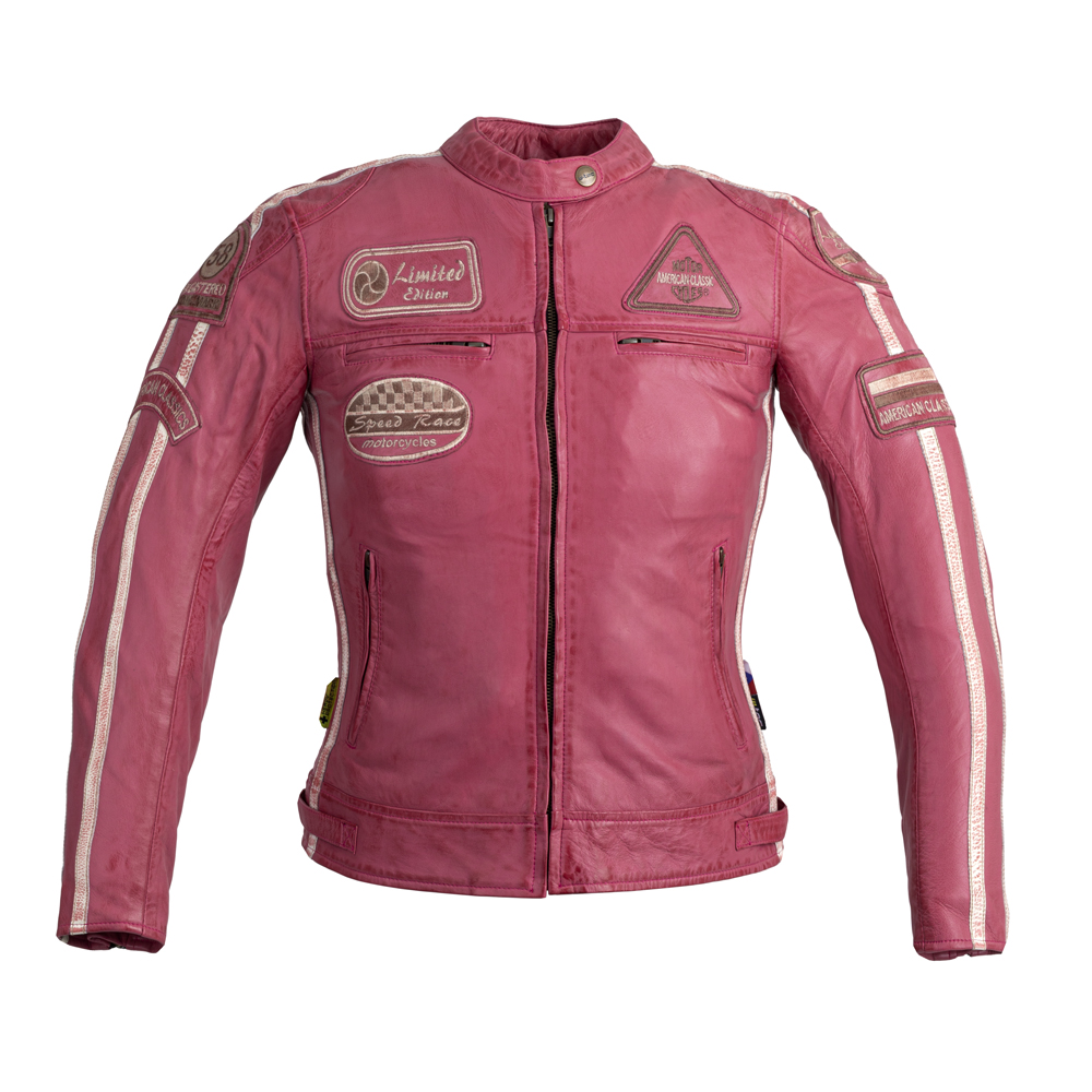 Dámská kožená moto bunda W-TEC Sheawen Lady Pink - inSPORTline