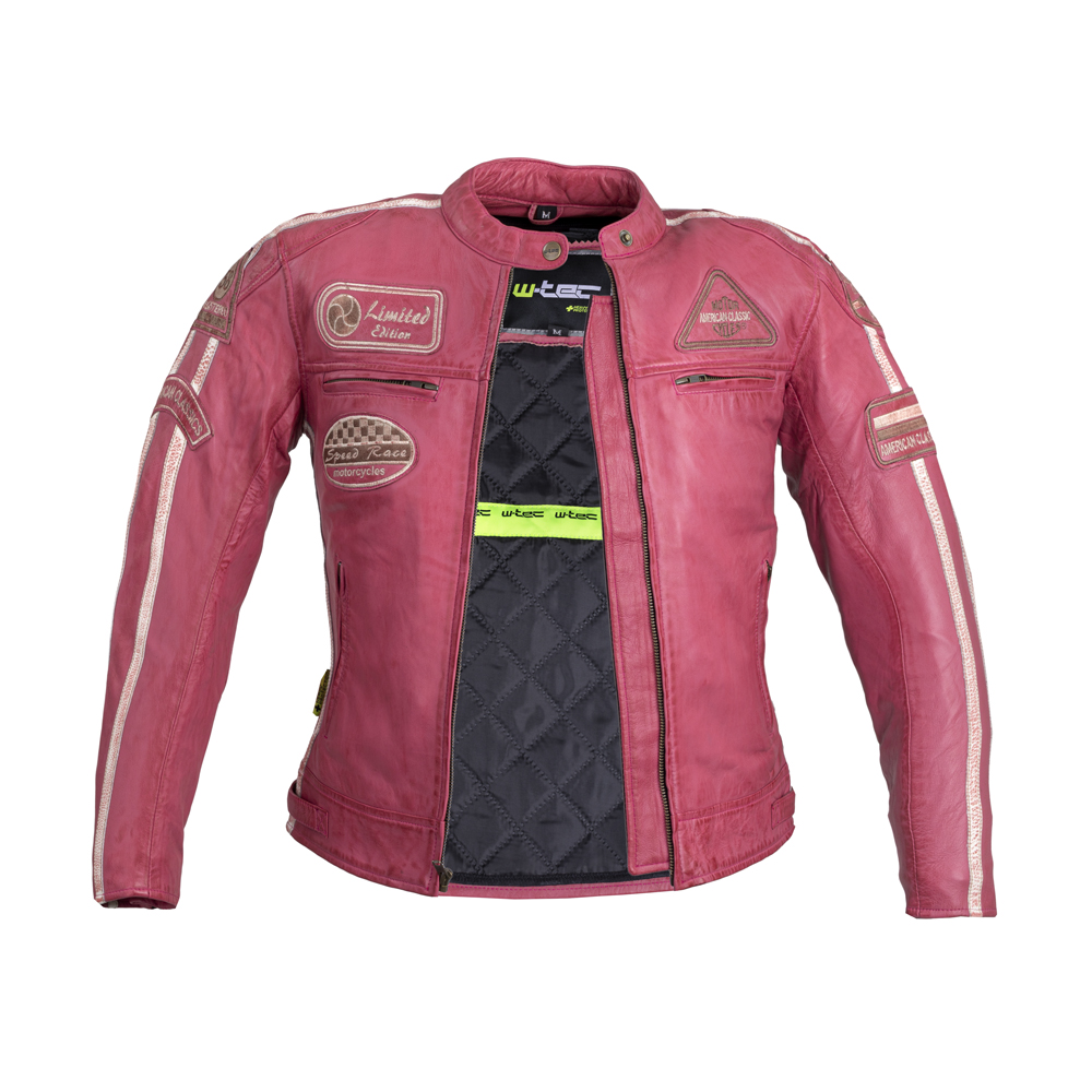 Dámská kožená moto bunda W-TEC Sheawen Lady Pink - XS - inSPORTline