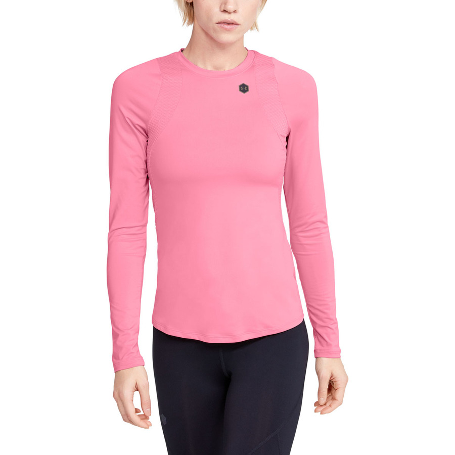 Under Armour Heat Gear Women's Size Large Pink Compression Long Sleeve Top