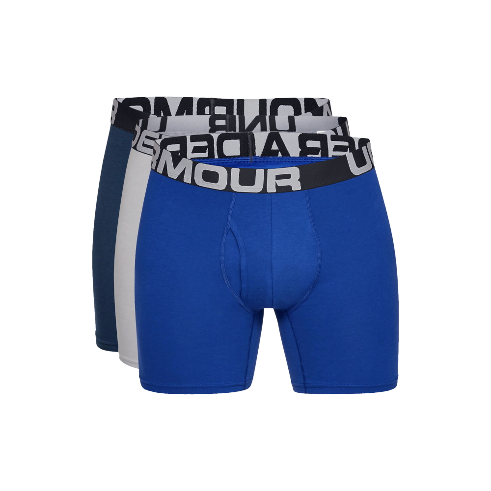 Pánské boxerky Under Armour Charged Cotton 6in 3 Pack - Mod Gray Medium  Heather - inSPORTline