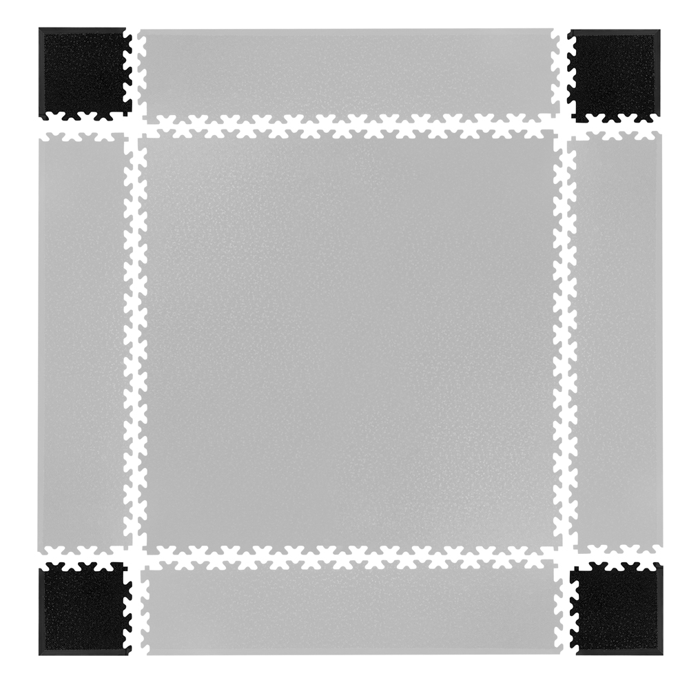Puzzle fitness szőnyeg sarok összekötő elem Simple 4db fekete - inSPORTline