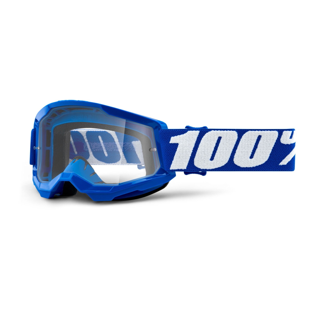 Dětské motokrosové brýle 100% Strata 2 Youth - modrá, čiré plexi -  inSPORTline