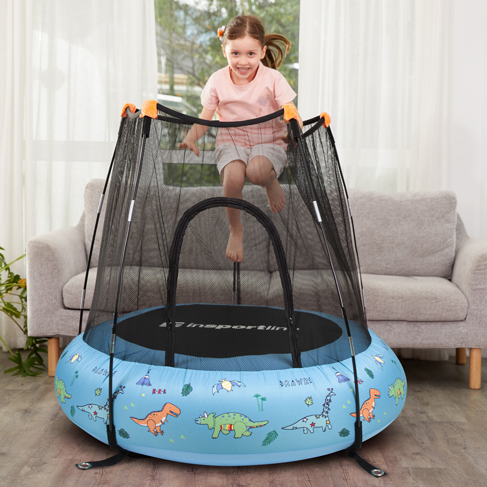 Pompowana trampolina dla dzieci z siatką inSPORTline Nufino 120 cm -  inSPORTline