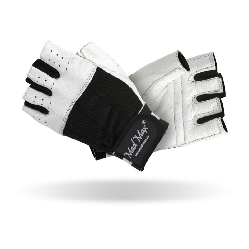 Fitness rukavice Mad Max Clasic - bílo-černá - inSPORTline