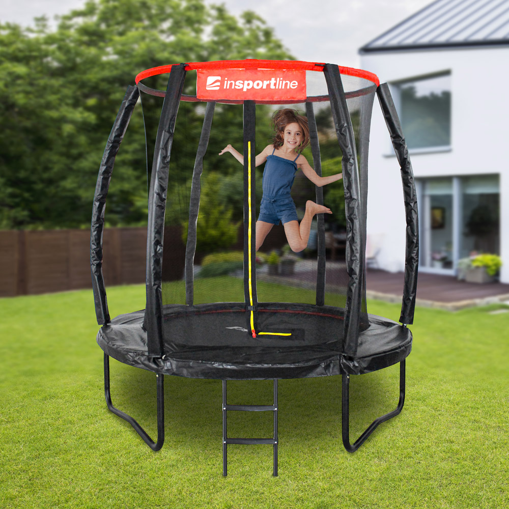 Solidna trampolina ogrodowa z siatką kompletny zestaw inSPORTline Flea 183  cm - inSPORTline