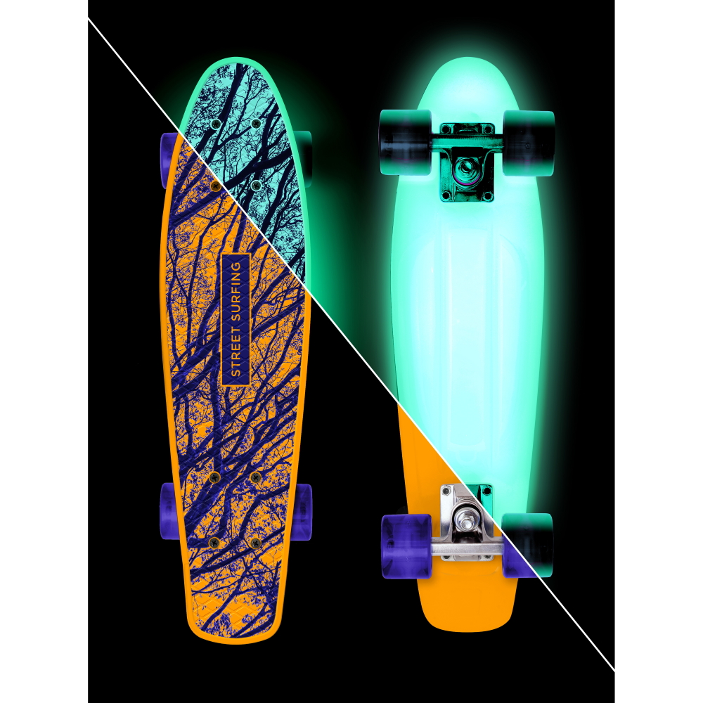 Sötétben világító penny board Street Surfing Beach Board Glow Mystic Forest  22,5" - inSPORTline
