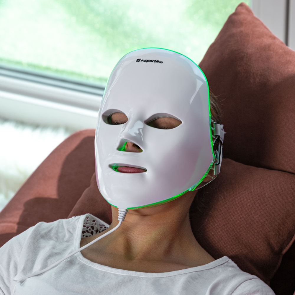 Pielęgnacyjna maska do twarzy, terapia światłem LED fotonowa inSPORTline  Manahil - inSPORTline