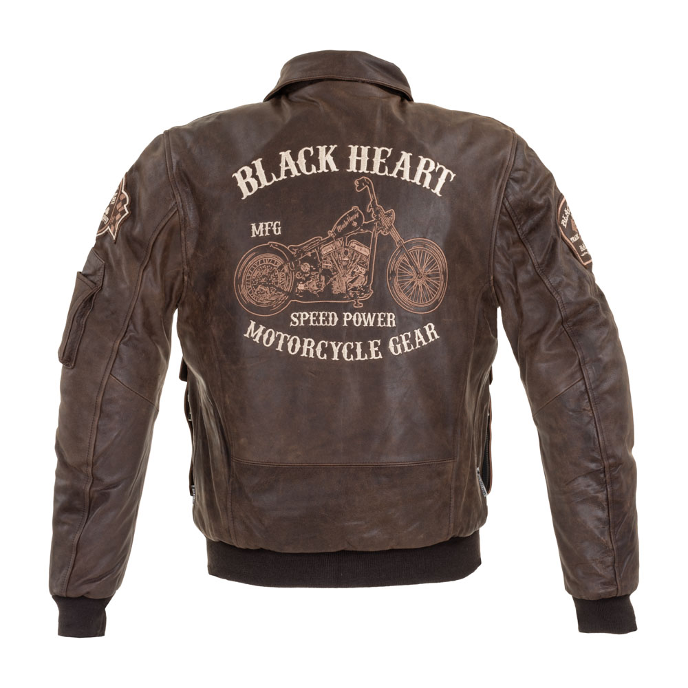 Pánská kožená bunda W-TEC Black Heart Bomber - inSPORTline