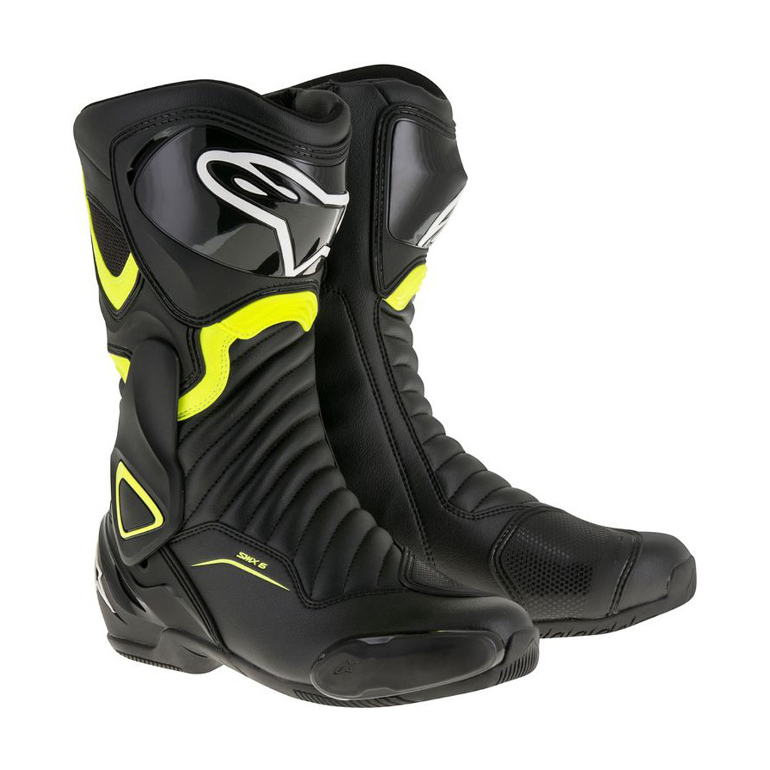 Dámske moto topánky Alpinestars S-MX 6 černé/žlté fluo - inSPORTline