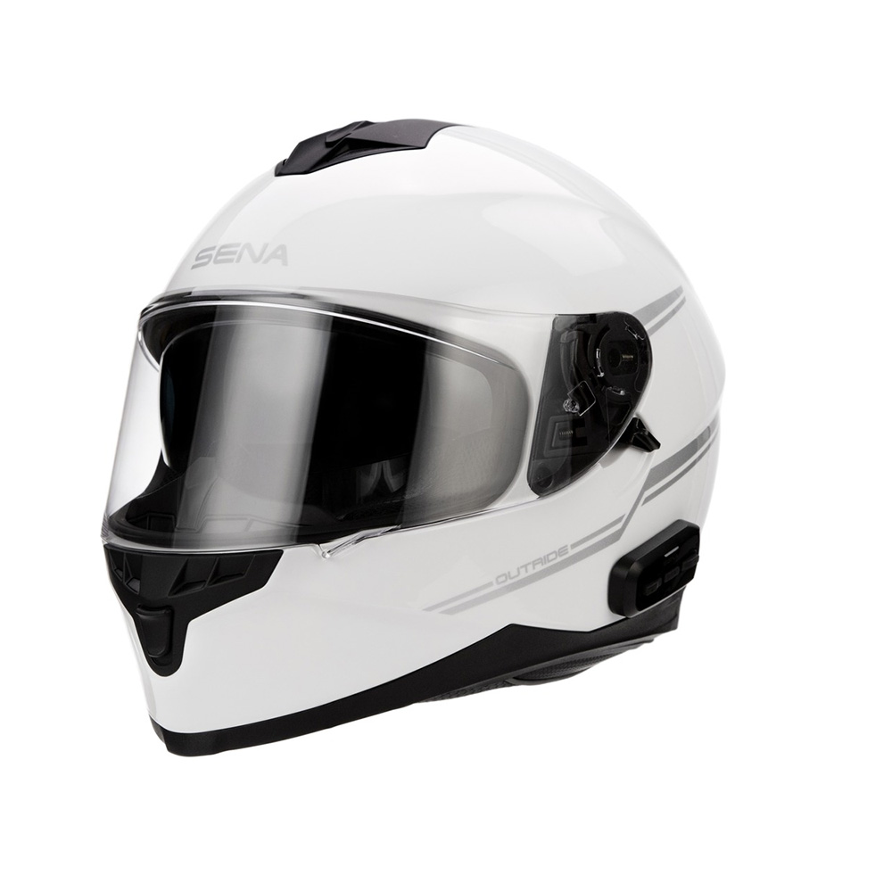 Motorcycle Helmet SENA Outride w Integrated Headset Glossy White