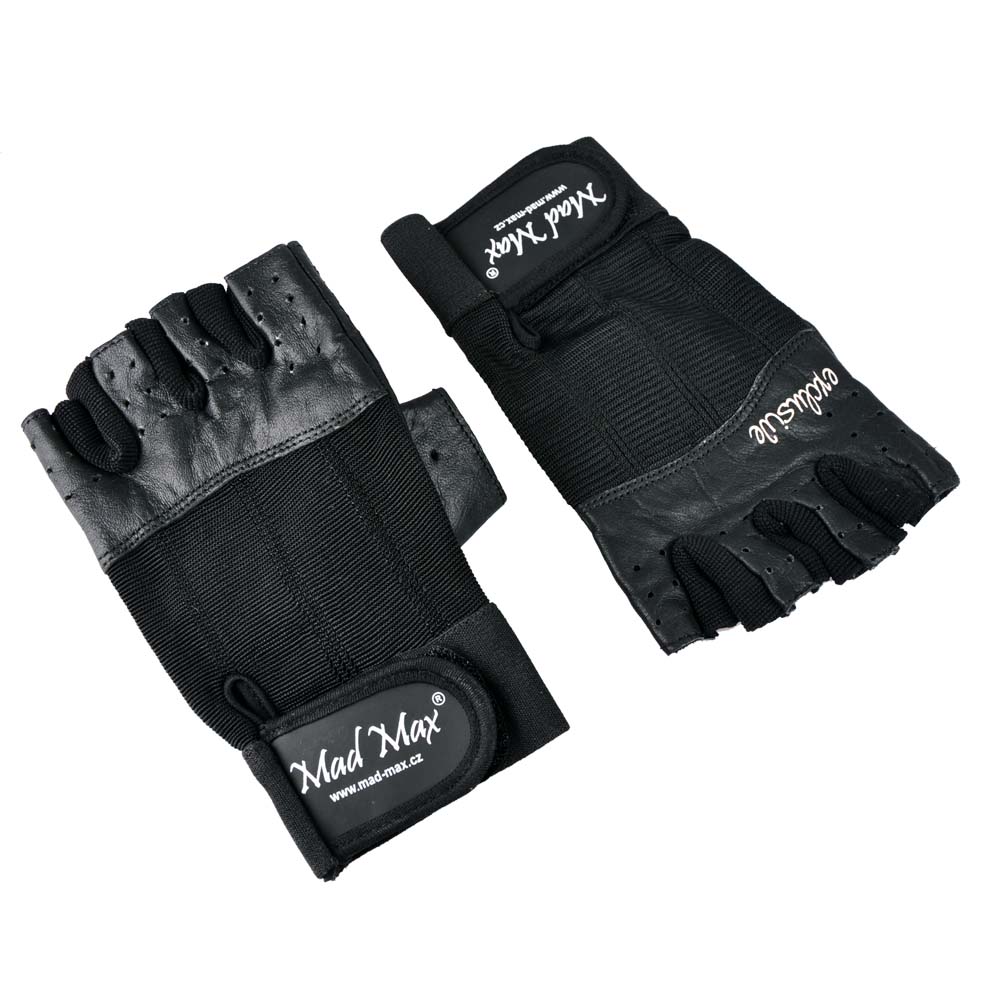 Fitness rukavice Mad Max Clasic Exclusive - černá, M - inSPORTline