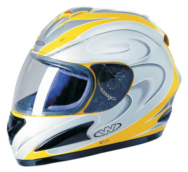 Moto helma WORKER V100 - žlutá - inSPORTline