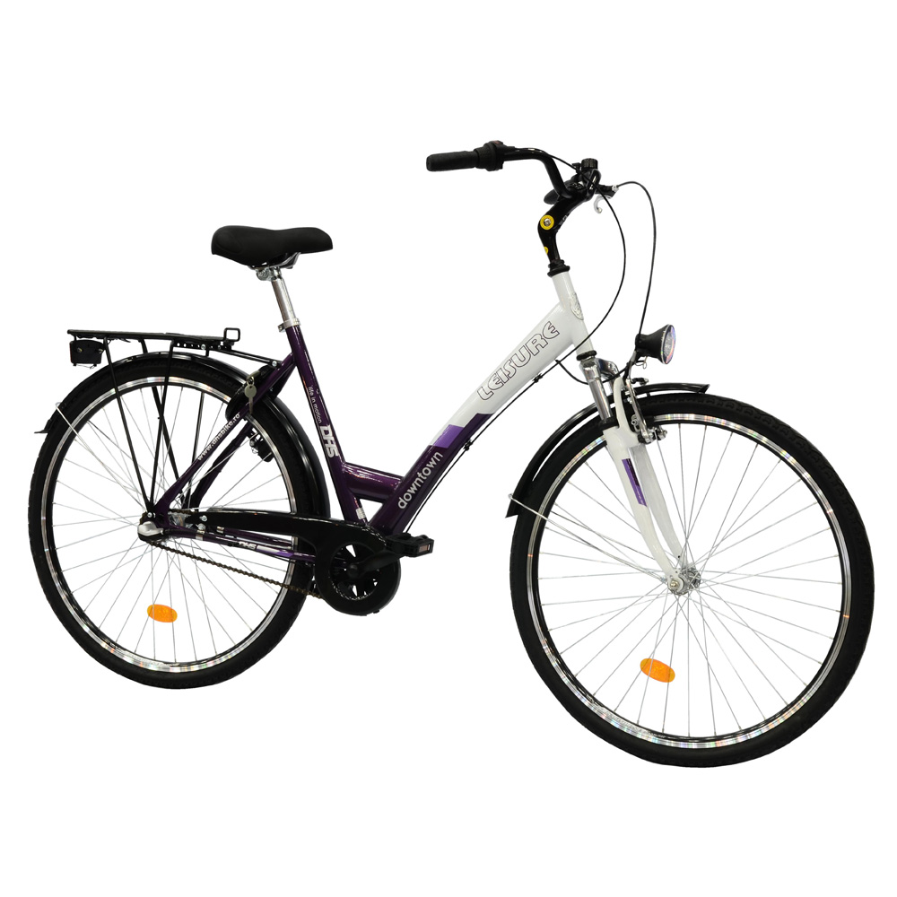 Mestský bicykel DHS Leisure 2856 - model 2012 - fialovo-biela, 19" -  inSPORTline