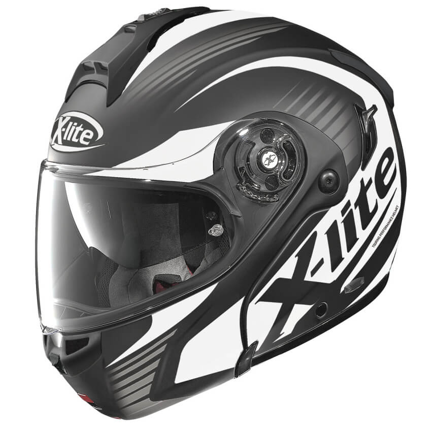 Moto helma X-Lite X-1004 Nordhelle N-Com Flat Black-White - černo-bílá -  inSPORTline