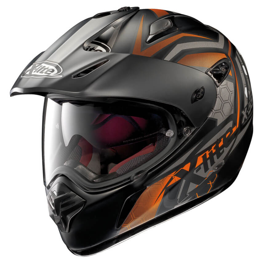 Moto helma X-Lite X-551 GT Kalahari N-Com Flat Black-Orange - inSPORTline