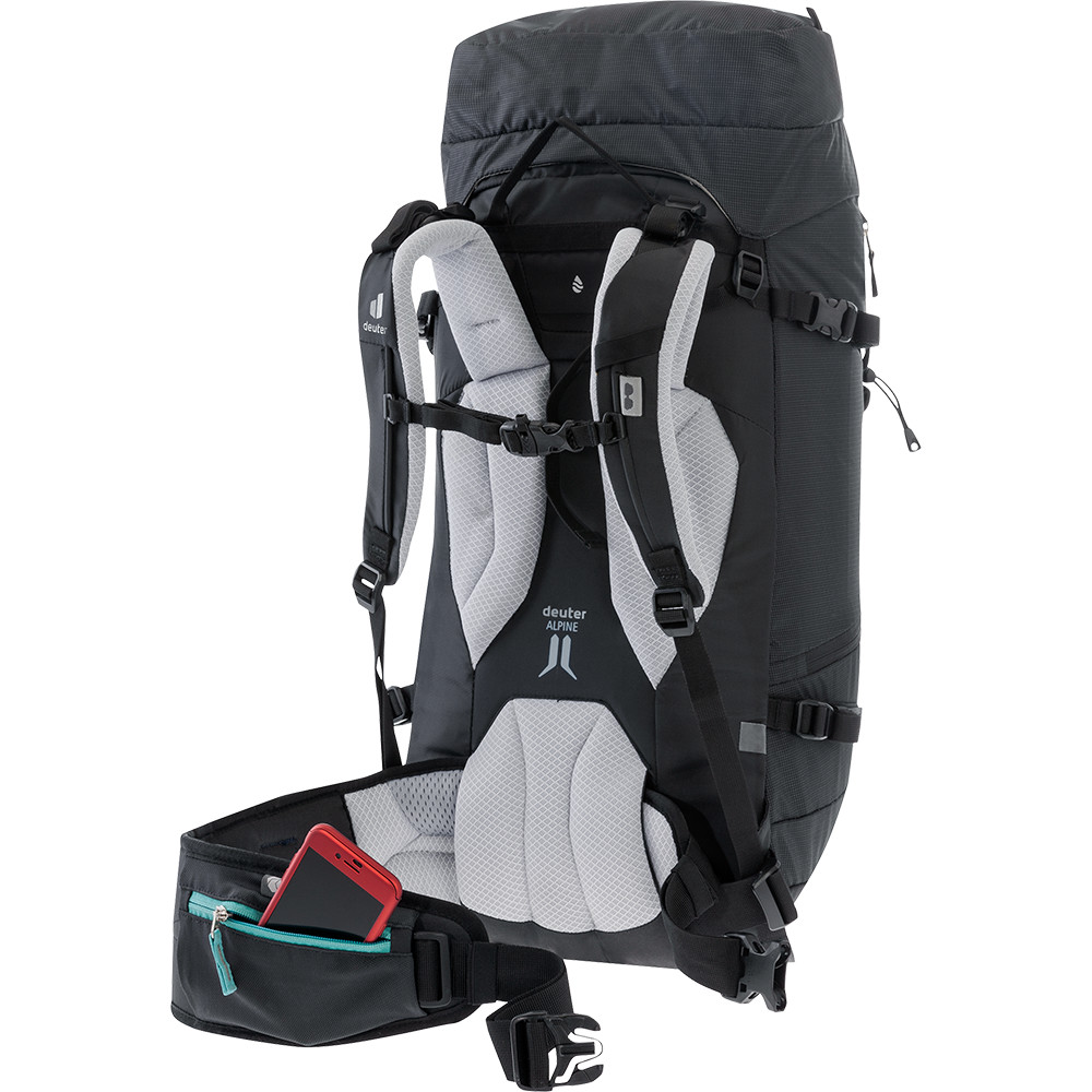 Turistický batoh Deuter Guide 32+ SL  chili-navy.

Mezi největší přednosti bezpochyby patří poutka na cepíny, hole, lyže, lano nebo helmu, proto se právem řadí mezi všestranné batohy na túry, výlety i lyžařský svah.


	praktický turistický batoh
	možnost zvětšení objemu o 8 l
	polstrovaná záda
	dámská verze - kratší záda a užší ramena
	tvarovaná a polstrovaná ramena
	nastavitelné víko s kapsou 
	zádové V vyztužení
	hrudní pás
	kapsa na bederním pásu 
	kapsa na hydrovak 3 l
	kompresní popruhy
	čelní vstup do batohu
	odnímatelný bederní pás
	píšťalka na hrudním pásu 
	poutka na cepíny a hole 
	poutko pro nošení brýlí na levém rameni 
	poutka pro nošení lyží 
	poutko pro nošení lana
	zesílené dno
	síťka pro přichycení helmy
	objem: 32 l
	rozměry: 62 x 28 x 23 cm
	hmotnost: 1290 g
	materiál: 330D Polyamid 6.6 Ripstop, 630D polyamid