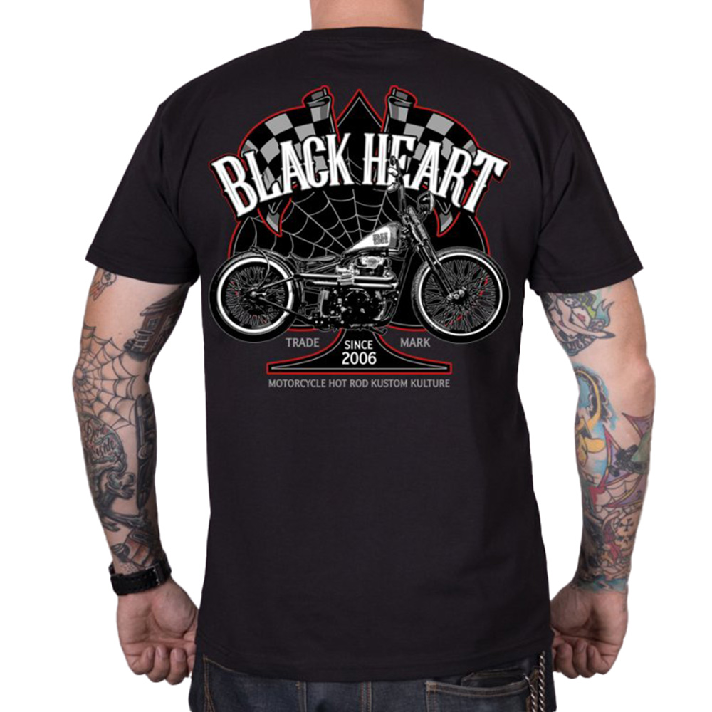Triko BLACK HEART Chopper Race  3XL  černá - černá