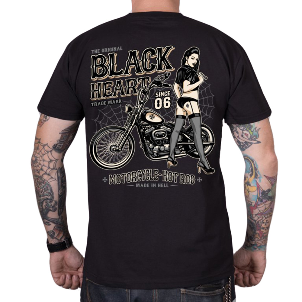 Triko BLACK HEART Chopper Pussy  černá  XXL - černá