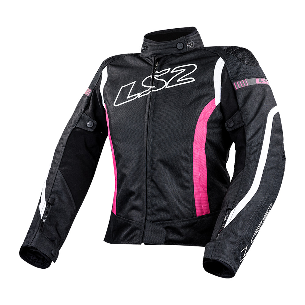 Dámská moto bunda LS2 Gate Black Pink  černá/růžová  XL - černá, růžová