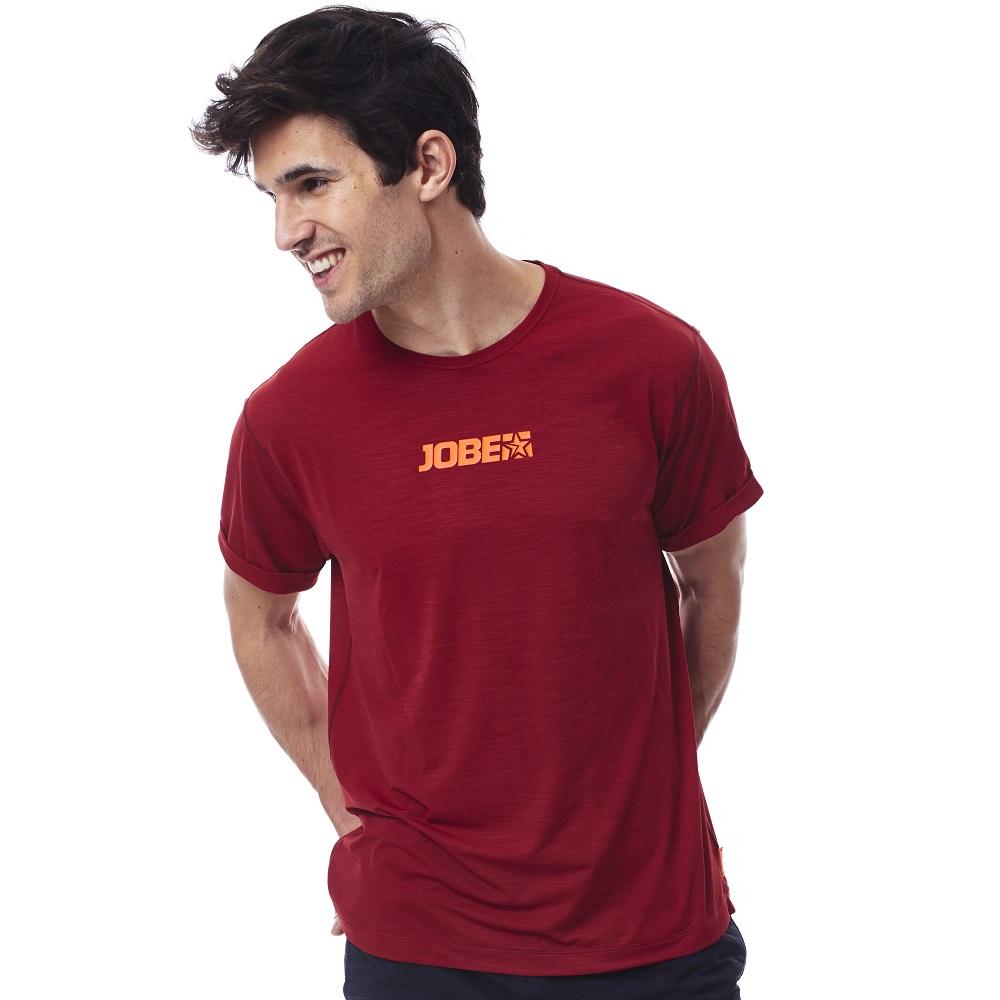Pánské tričko pro vodní sporty JOBE Rashguard Loose Fit  červená  S - červená