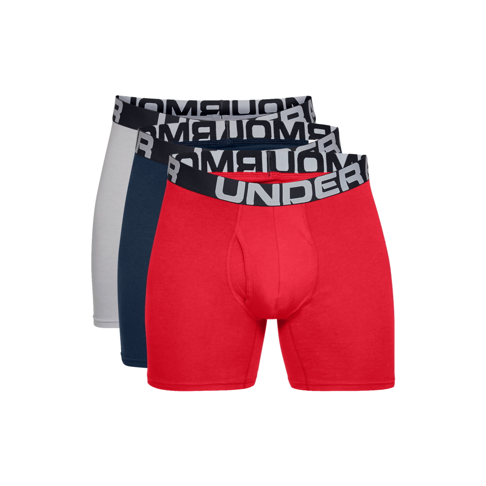 Pánské boxerky Under Armour Charged Cotton 6in 3 Pack  Mod Gray Medium Heather  S.

Při výrobě byla použita Charged Cotton neboli funkční bavlna, která rychle schne a je příjemná na tělo.


	Moisture Transport System zajišťuje vysokou absorpci potu
	přiléhavý fitted střih
	maximálně prodyšný materiál
	speciálně umístěné švy
	Charged Cotton - funkční bavlna, která rychle schne a je příjemná na tělo
	měkký a pružný pás pro pohodlné usazení
	stylový minimalistický design 
	4-Way Stretch technologie umožňuje větší flexibilitu v jakémkoli směru
	materiál: 57% bavlna, 38% polyester, 5% elastan
	v balení po třech kusech