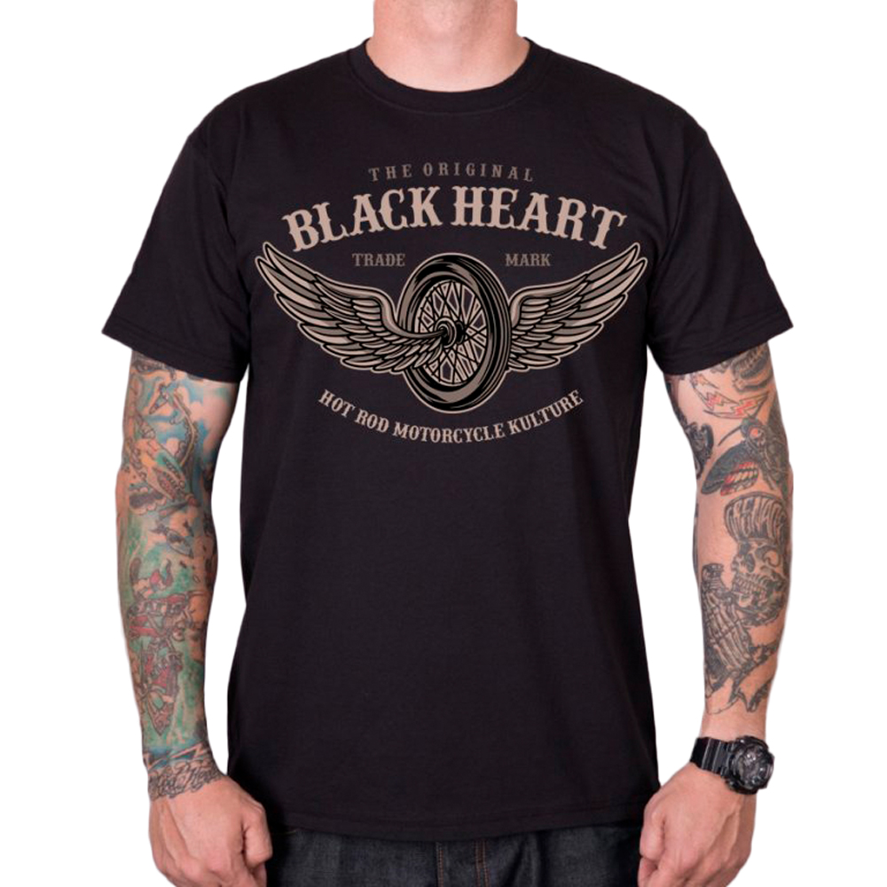 Triko BLACK HEART Wings  černá  M - černá