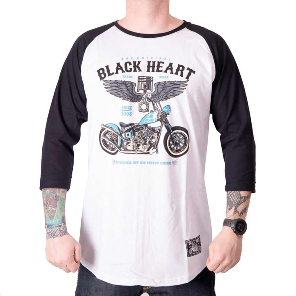 Triko s dlouhým rukávem BLACK HEART Blue Chopper RG  bílá  M - bílá