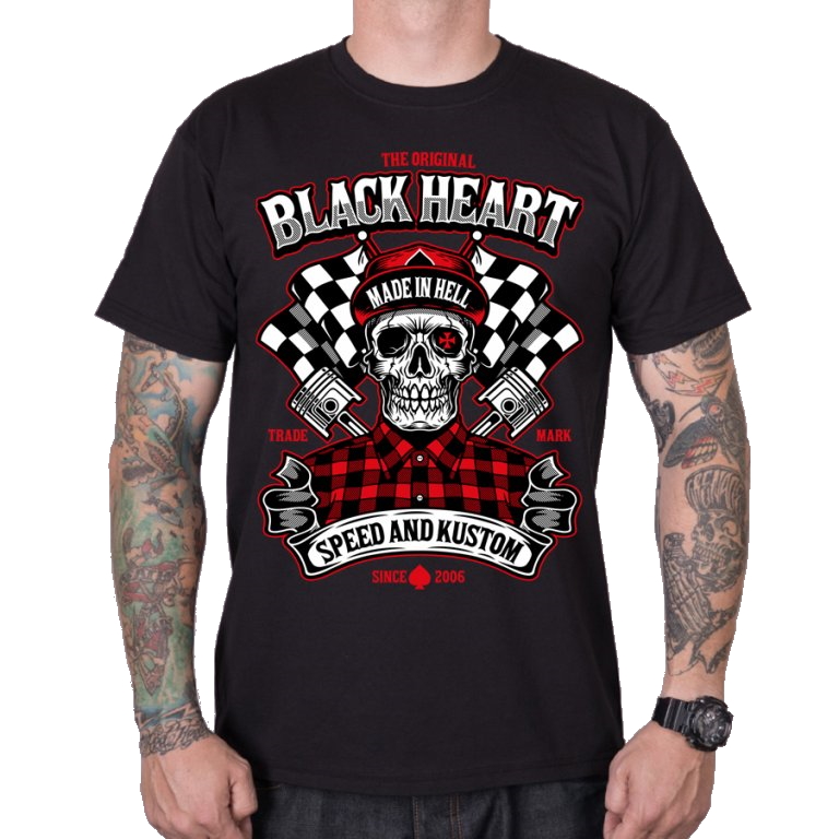 Triko BLACK HEART Speed and Kustom černá - XL