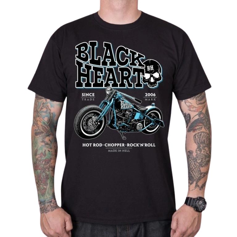 Triko BLACK HEART Blue Bobber černá - L