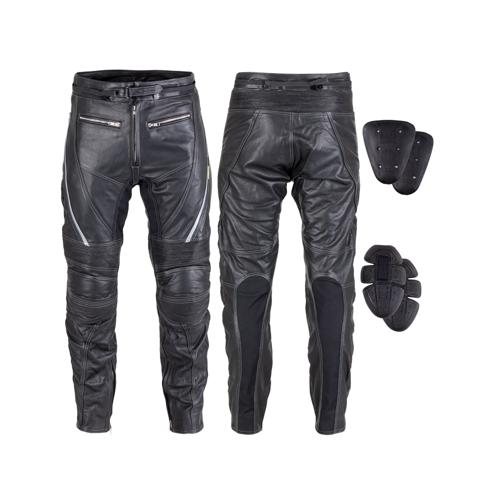 Kožené moto kalhoty W-TEC Vilglen černá - S