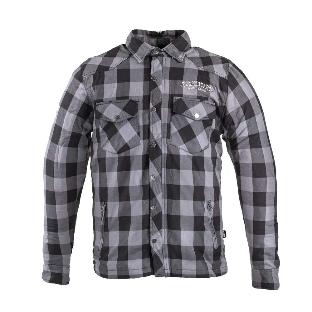 Flanelová košile W-TEC Black Heart Reginald s aramidem  S  šedo-černá - šedo,černá