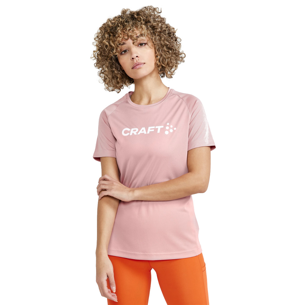 Dámské triko CRAFT W CORE Unify Logo  světle růžová  XS - světle růžová