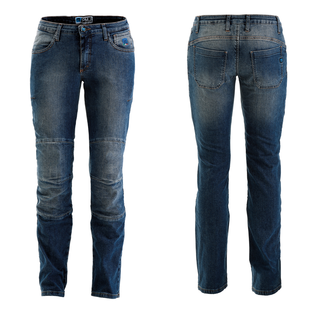 Dámské moto jeansy PMJ Carolina CE modrá - 28