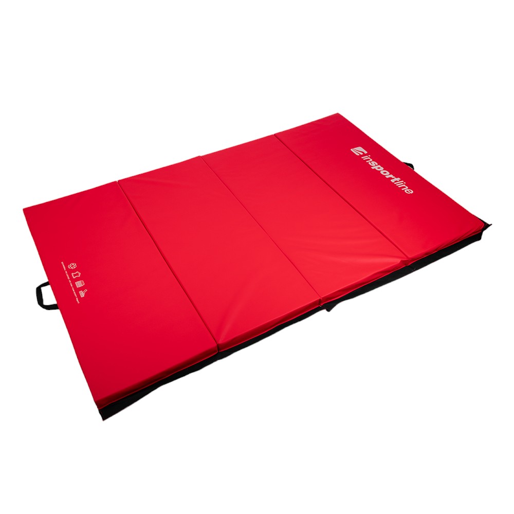 Skládací gymnastická žíněnka inSPORTline Kvadfold 200x120x5 cm  červená