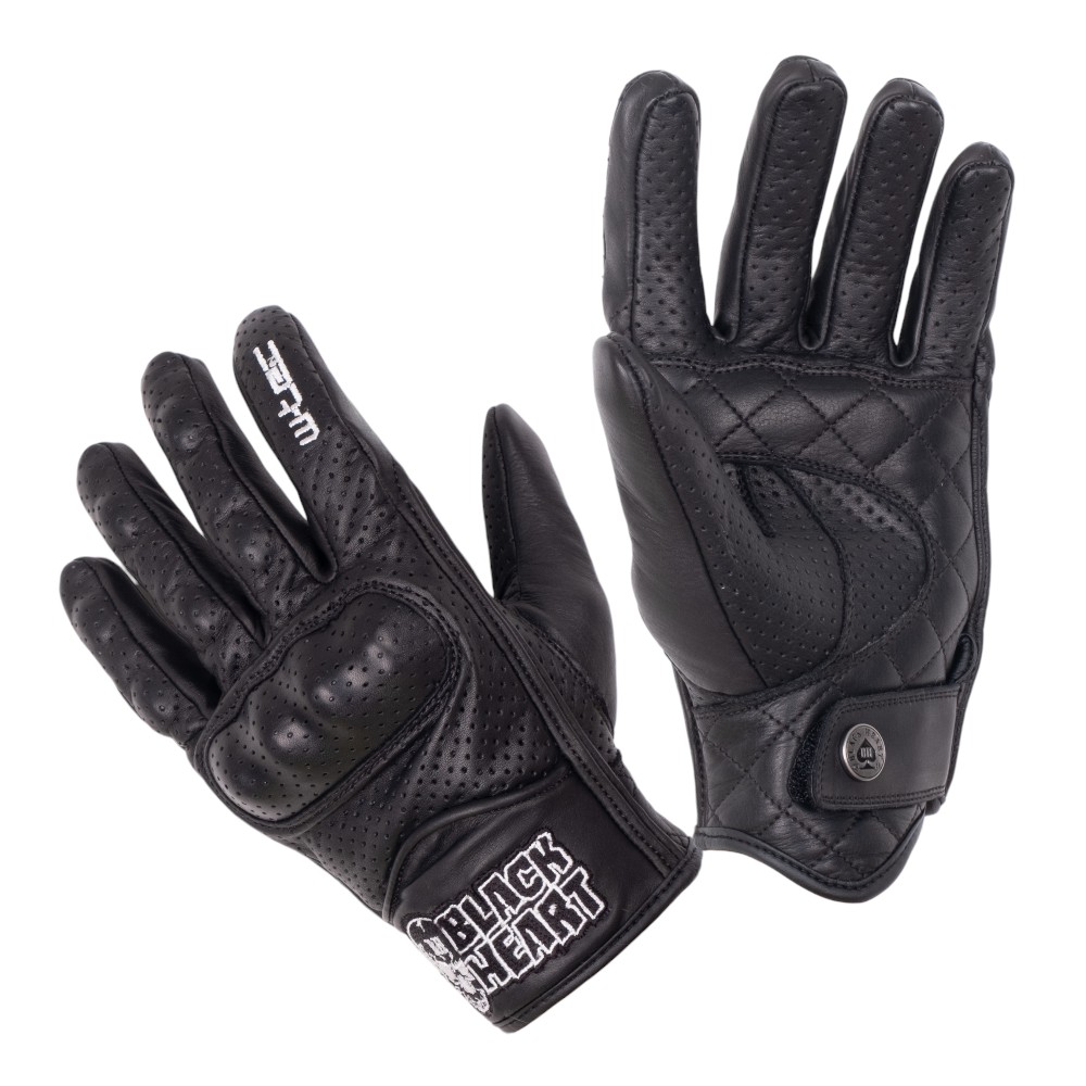 Kožené moto rukavice W-TEC Black Heart Rookah  černá  S