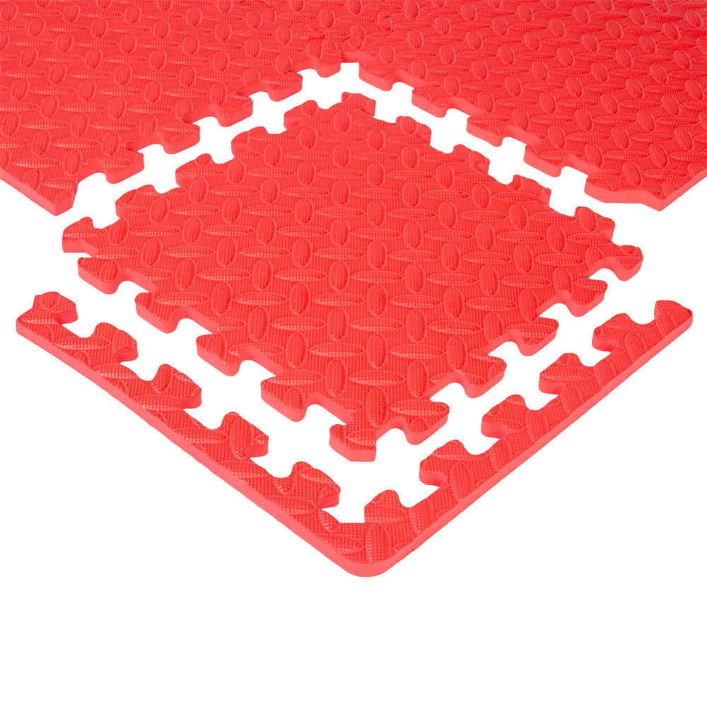 Puzzle podložka inSPORTline Famkin (12 dlaždic, 18 okrajů)  červená - červená