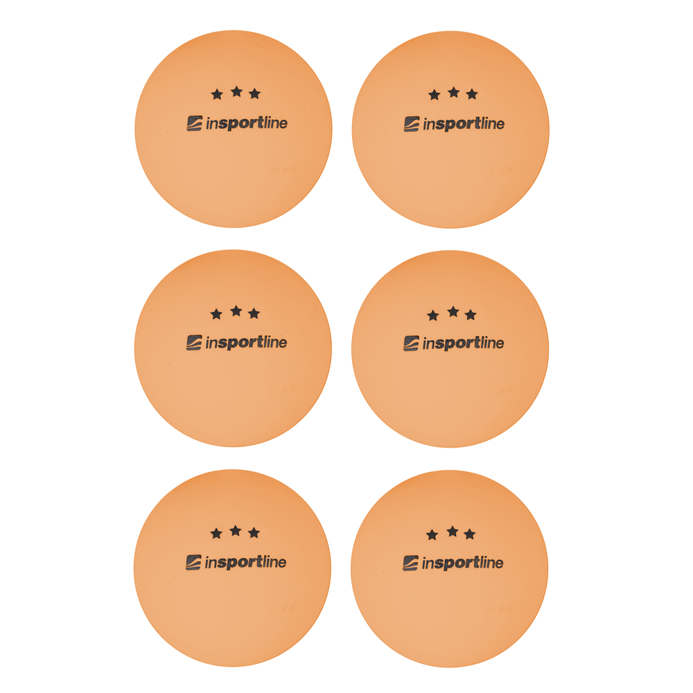 Pingpongové míčky inSPORTline Elisenda S3 6ks  oranžová - oranžová