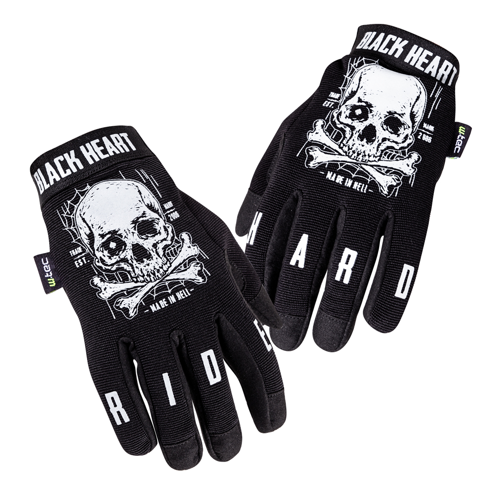 Moto rukavice W-TEC Black Heart Web Skull  černá  XL - černá