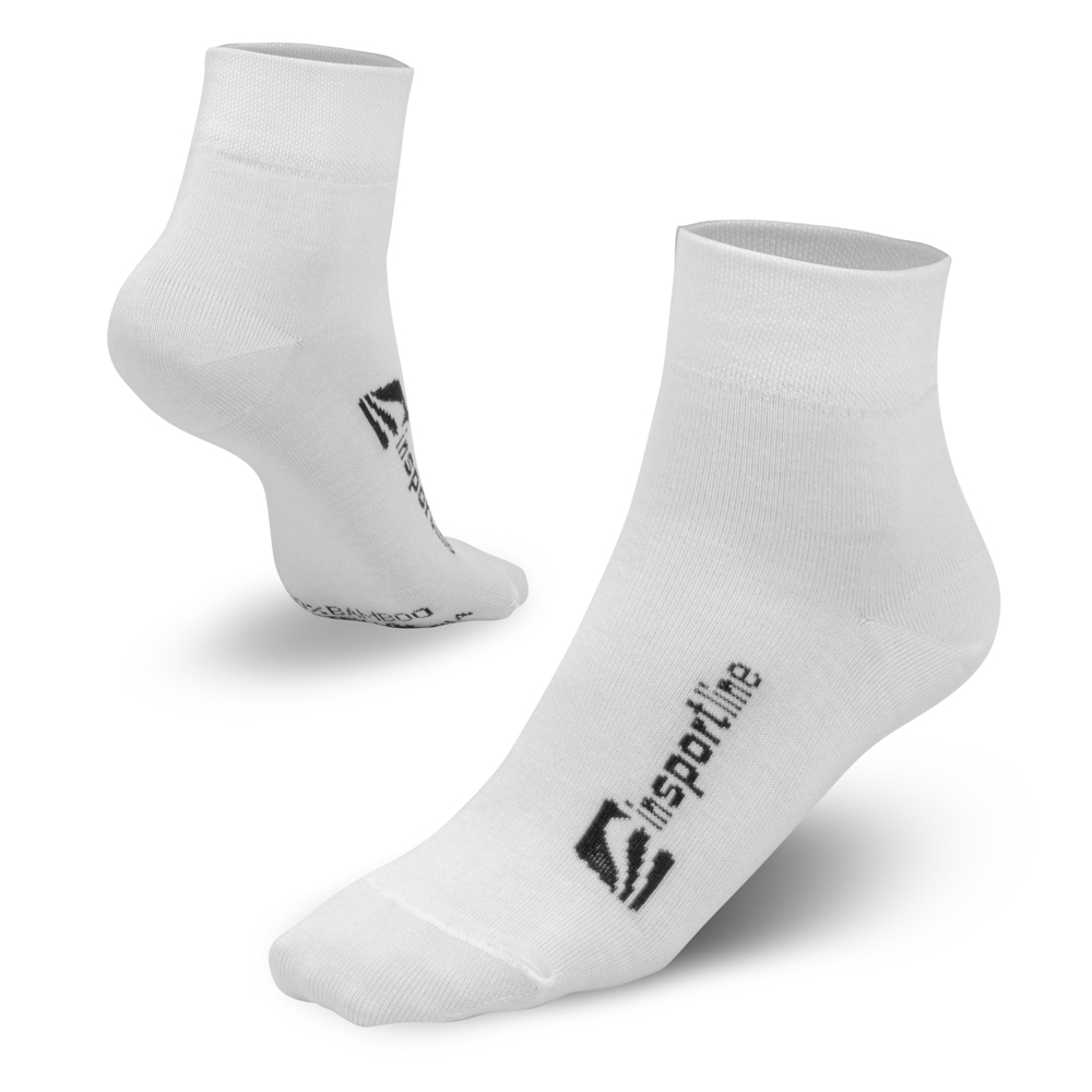 Bambusové střední ponožky inSPORTline Bambuo Crew AG+  bílá  39-42 - bílá