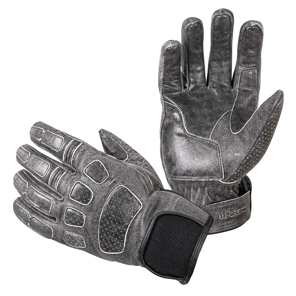 Kožené moto rukavice W-TEC Whacker  šedá  XL - šedá