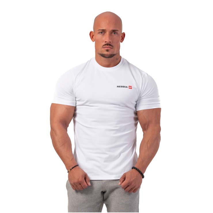 Pánské tričko Nebbia Minimalist Logo 293 White - M