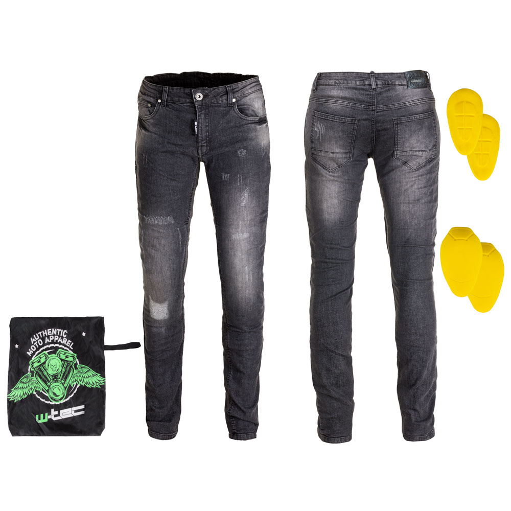 Pánské moto jeansy W-TEC Komaford  tmavě šedá  6XL - tmavě šedá
