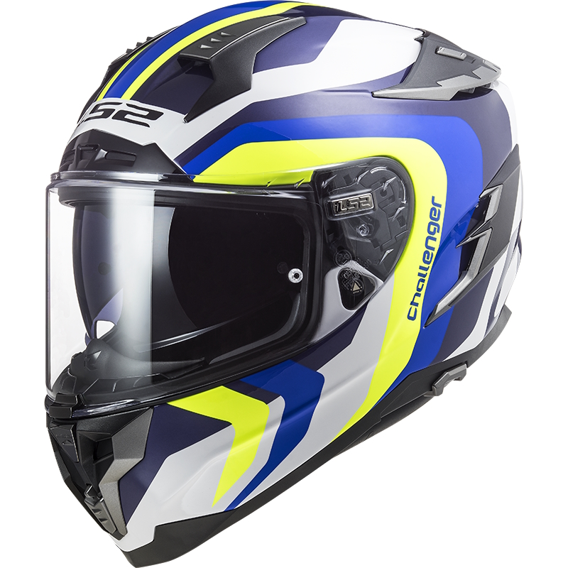 Moto přilba LS2 FF327 Challenger Galactic  Gloss White Yellow Blue  3XL (65-66)