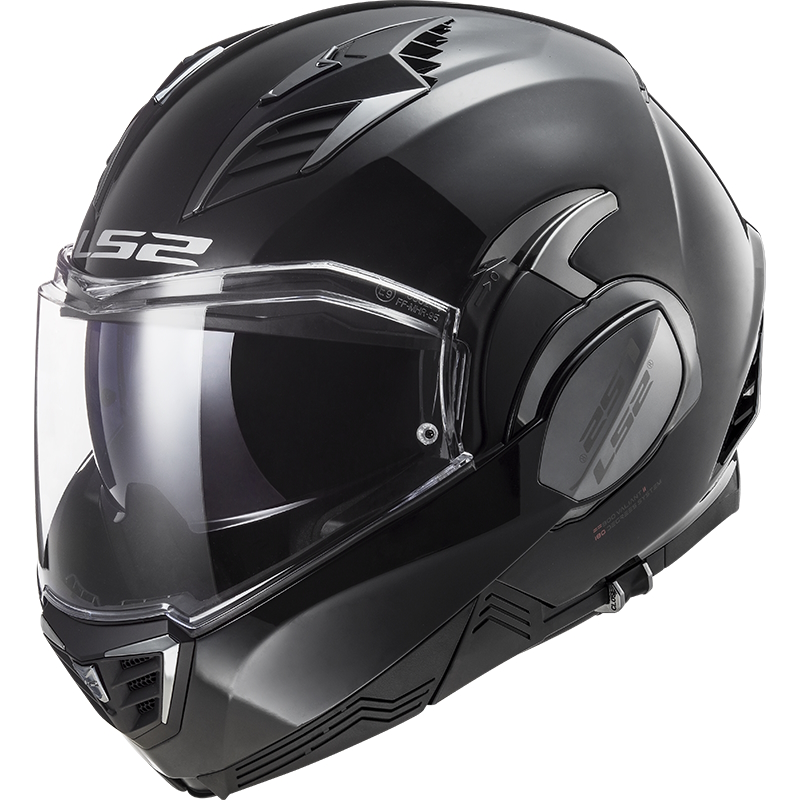 Výklopná moto přilba LS2 FF900 Valiant II Solid P/J  Gloss Black  3XL (65-66)