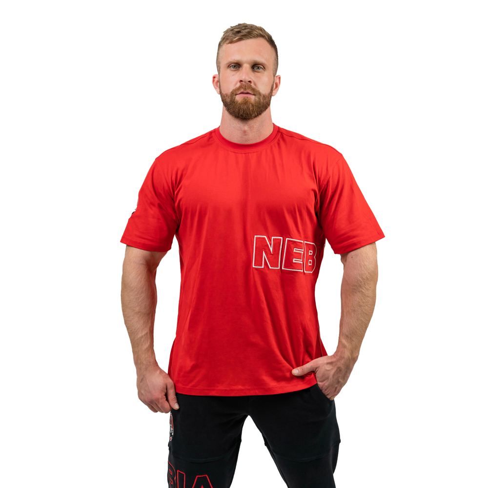 Tričko s krátkým rukávem Nebbia Dedication 709 Red - XL